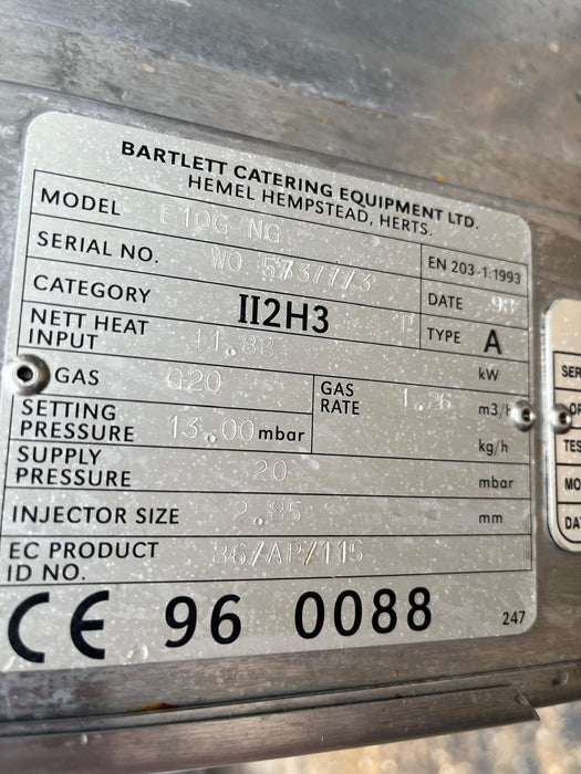 BARTLETT Gas Atmospheric Steamer-Refurbished Canmac Refurbished