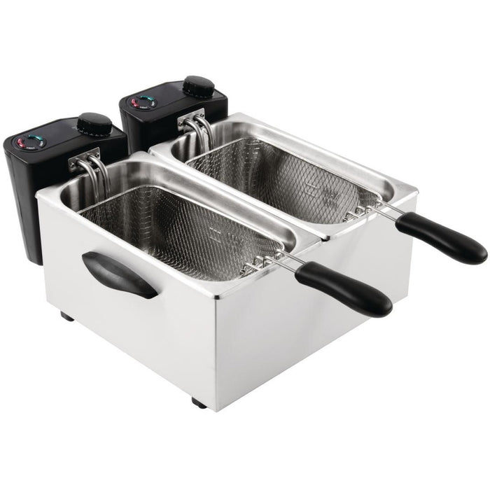 B GRADE Commercial Fryer Countertop Double tank 3.5+3.5 litres 4kW |  DF35BT2 B GRADE