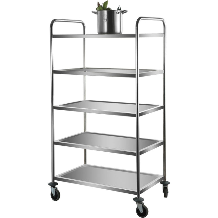 Professional Stainless Steel Trolley 5-Tiers 150kg Capacity 920x600x1540mm |  CARRO5 Makfry