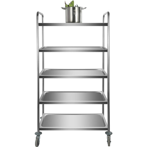 Professional Stainless Steel Trolley 5-Tiers 150kg Capacity 920x600x1540mm |  CARRO5 Makfry