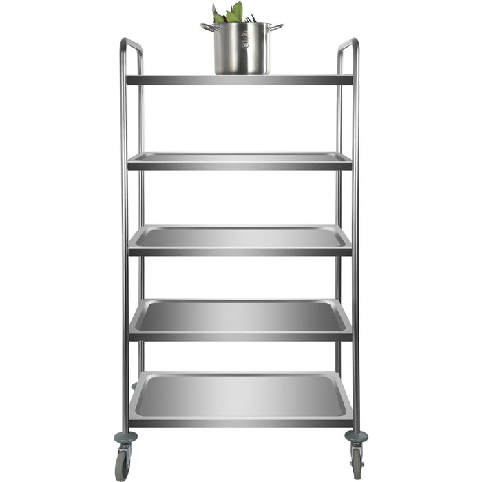 Professional Stainless Steel Trolley 5-Tiers 150kg Capacity 920x600x1540mm |  CARRO5 Makfry