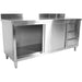 Commercial Worktop Floor Cupboard Sliding Doors 3 Drawers Stainless Steel 2000x700x850mm Upstand | Vtc207 R3 B Makfry