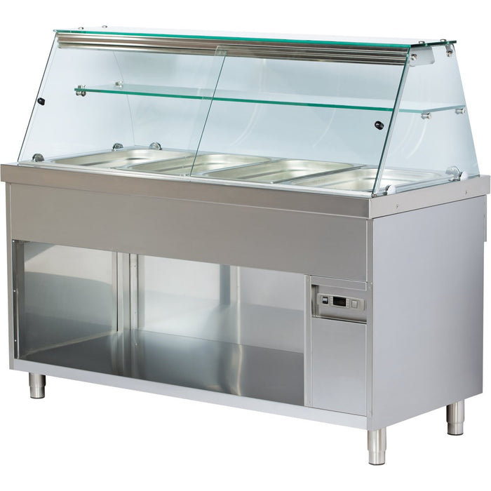 Professional Bain Marie Showcase with Open Cupboard 4xGN1/1 |  CBE714