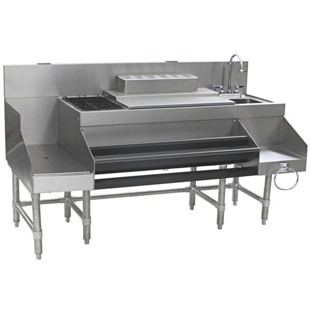 Commercial Stainless Steel Cocktail Station With Backsplash 1520x760x7 ...