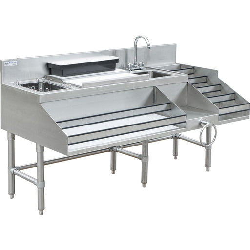 Commercial Stainless Steel Cocktail Station With Backsplash 5 Tier Bottle Display 1675x760x760mm | Ccs6612 Ld Makfry