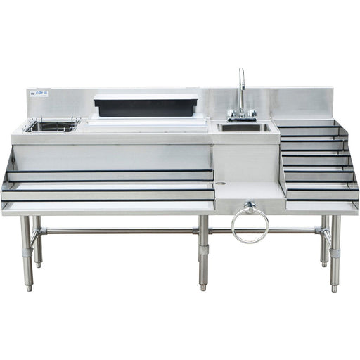 Commercial Stainless Steel Cocktail Station With Backsplash 5 Tier Bottle Display 1675x760x760mm | Ccs6612 Ld Makfry