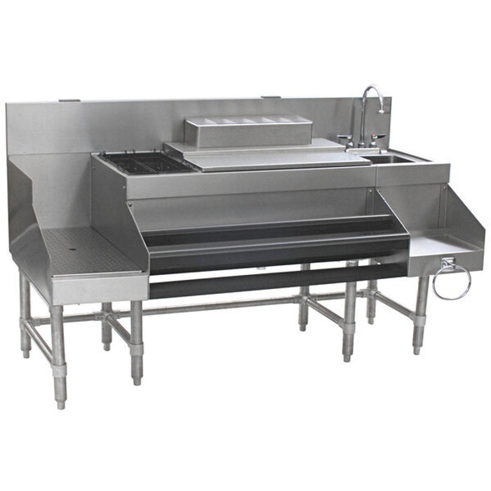 Commercial Stainless Steel Cocktail Station With Backsplash 1675x760x760mm | Ccs6618 Wb Makfry