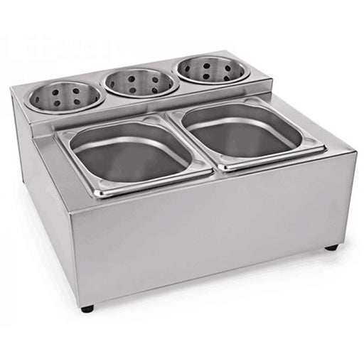 Commercial Condiment & Cutlery Holder including pans |  CH002 Makfry