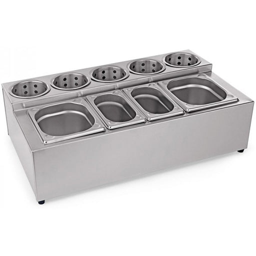 Commercial Condiment & Cutlery Holder including pans |  CH004 Makfry