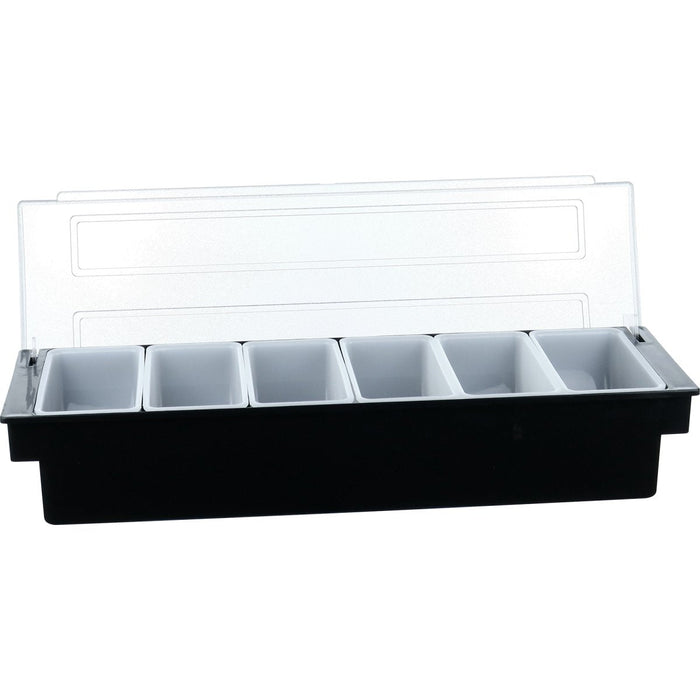 Garnish Tray / Condiment Dispenser with Lid 6 compartments |  CHA001 Makfry