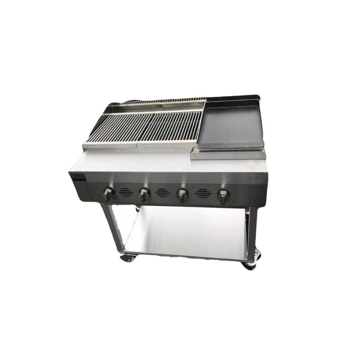 Chargrill - 4 Burner - Gas - Self Standing - Hot Plate - Stainless Steel