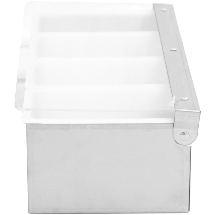 Garnish Tray / Condiment Dispenser with Lid 4 compartments Stainless steel & Plastic |  CHB04 Makfry