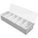 Garnish Tray / Condiment Dispenser with Lid 6 compartments Stainless steel & Plastic |  CHB06 Makfry