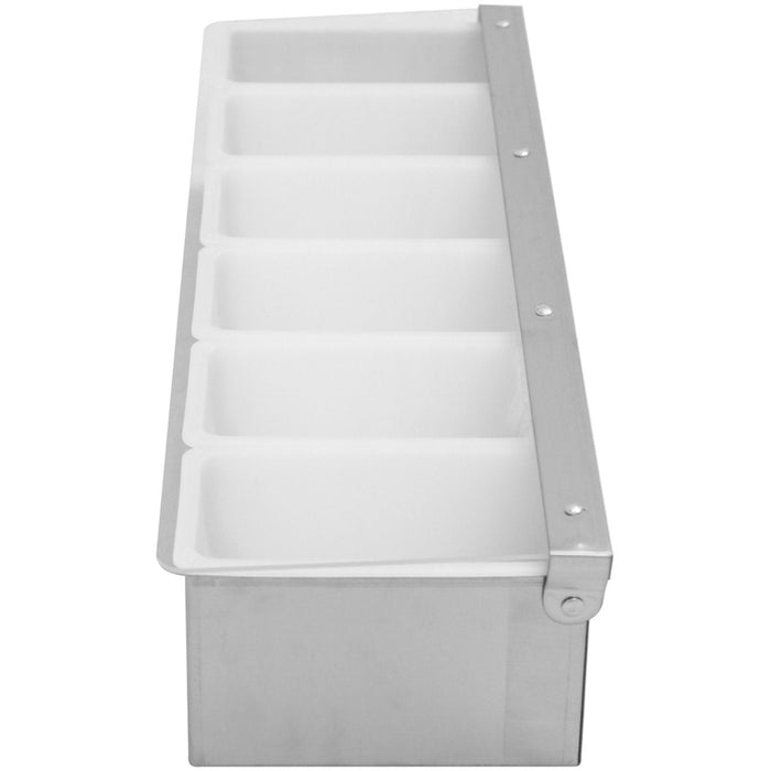 Garnish Tray / Condiment Dispenser with Lid 6 compartments Stainless steel & Plastic |  CHB06 Makfry