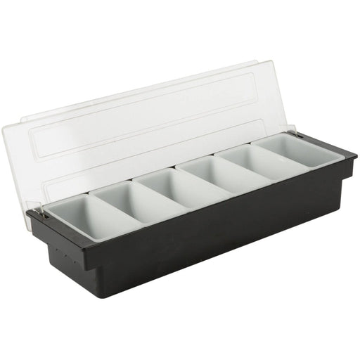 Garnish Tray / Condiment Holder with Lid 6 Compartments |  CHC46 Makfry