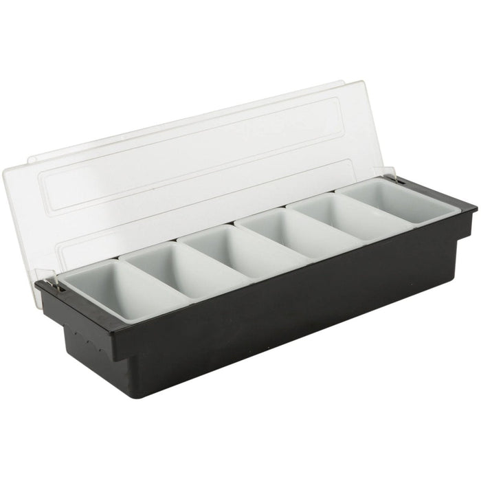 Garnish Tray / Condiment Holder with Lid 6 Compartments |  CHC46 Makfry