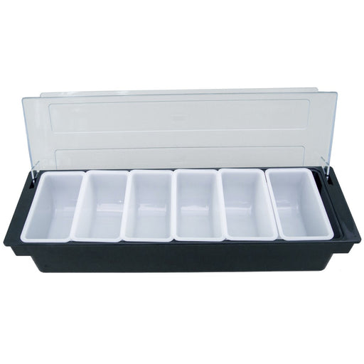 Garnish Tray / Condiment Holder with Lid 6 Compartments |  CHC46 Makfry