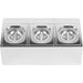 Commercial Condiment Holder including 3xGN1/6-100mm pans & lids |  CHD03A Makfry