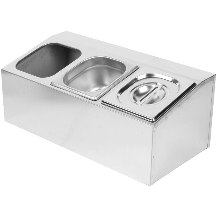 Commercial Condiment Holder including 3xGN1/6-150mm pans & lids |  CHD03AD Makfry