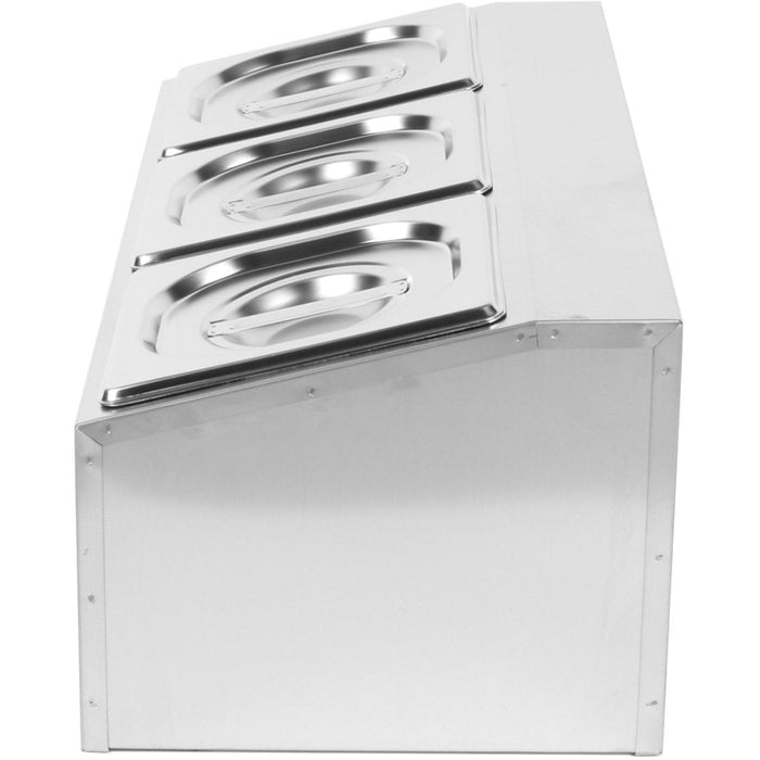Commercial Condiment Holder including 3xGN1/6-150mm pans & lids |  CHD03AD Makfry