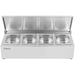 Commercial Condiment Holder with lid including 4xGN1/6-100mm containers Stainless steel |  CHD04AFL Makfry