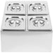 Commercial Condiment Holder including 4xGN1/6-150mm containers with lids Stainless steel |  CHD04BD Makfry