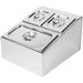 Commercial Condiment Holder including 2xGN1/6-100mm & 1xGN1/3-100mm containers with lids Stainless steel |  CHD04B2 Makfry