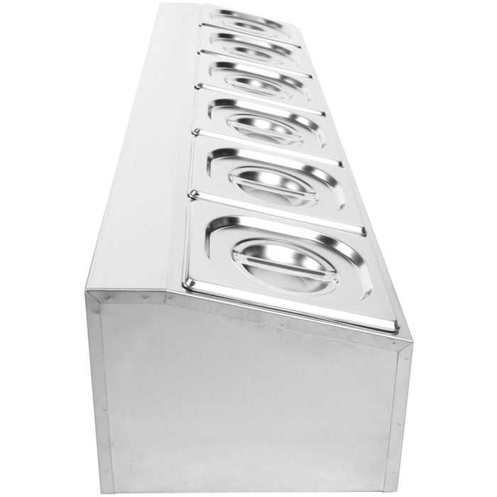 Commercial Condiment Holder including 6xGN1/6-150mm pans & Lids |  CHD06AD Makfry