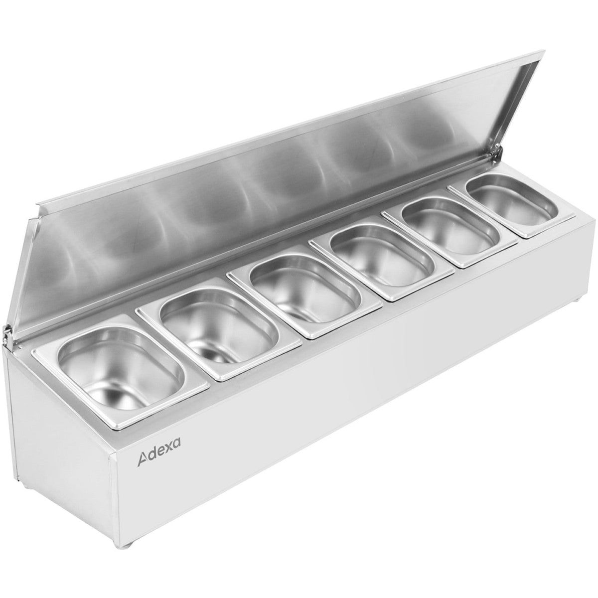 B GRADE Commercial Condiment Holder with lid including 6xGN1/6-150mm c ...