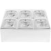 Commercial Condiment Holder including 6xGN1/6-100mm pans & fliptop lids |  CHD06BPCFL Makfry