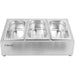 Commercial Condiment Holder including 3xGN1/4-150mm containers with lid Stainless steel |  CHE03AD Makfry