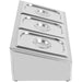 Commercial Condiment Holder including 3xGN1/4-100mm containers with lid Stainless steel |  CHE03A Makfry