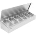Commercial Condiment Holder with lid including 6xGN1/4-100mm containers Stainless steel |  CHE06AFL Makfry