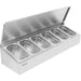 Commercial Condiment Holder with lid including 6xGN1/4-150mm containers Stainless steel |  CHE06ADFL Makfry