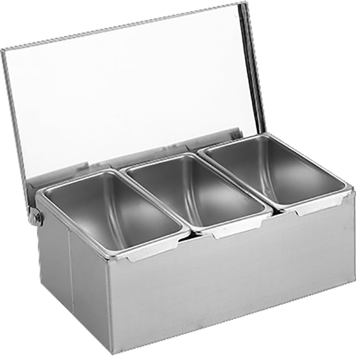 Commercial Condiment Holder with lid including 3 containers Stainless ...