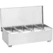 Commercial Condiment Holder with lid including 4 containers Stainless steel |  CHF04 Makfry