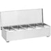 Commercial Condiment Holder with lid including 5 containers Stainless steel |  CHF05 Makfry