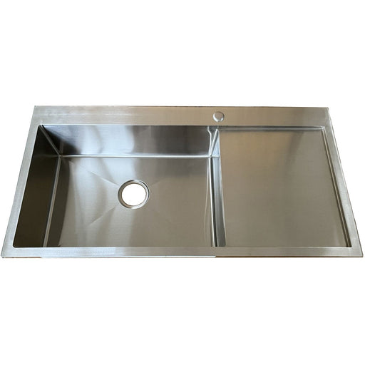 Overmount Single Basin Sink Stainless Steel with drainboard 1000x510x175mm |  CHMS10051 Makfry