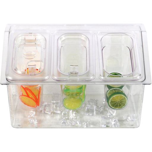 Chilled Condiment Holder including 3xGN1/9-150mm containers with lid Plastic |  CHP04BD3 Makfry