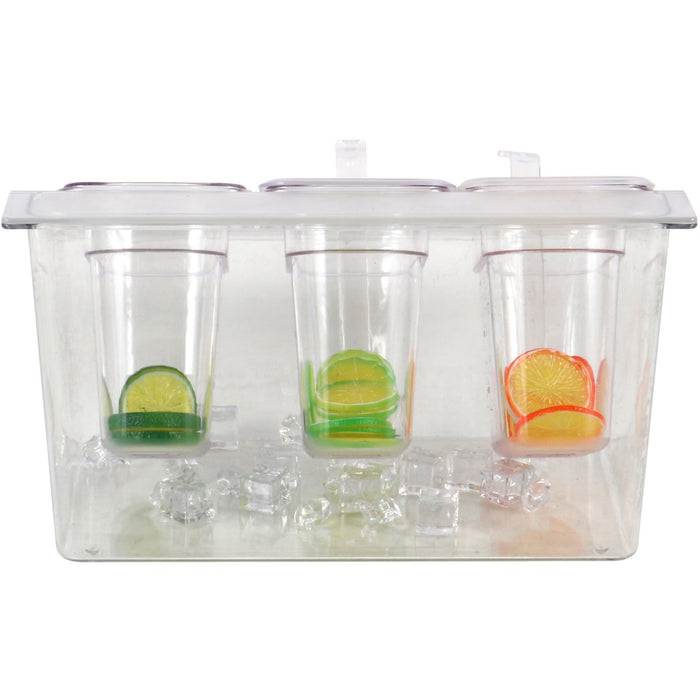Chilled Condiment Holder including 3xGN1/9-100mm containers with lid Plastic |  CHP04B3 Makfry