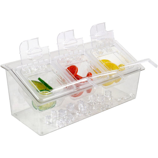 Chilled Condiment Holder including 3xGN1/6-100mm containers with lid Plastic |  CHP06B Makfry