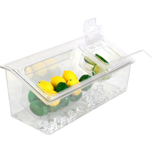Chilled Condiment Holder including 1xGN1/3+1xGN1/6-100mm containers with lid Plastic |  CHP06B3 Makfry