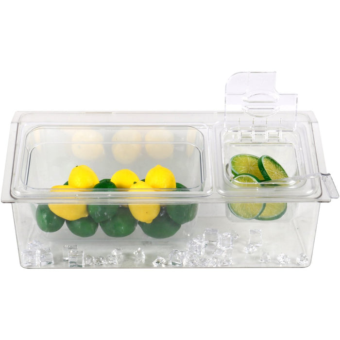 Chilled Condiment Holder including 1xGN1/3+1xGN1/6-150mm containers with lid Plastic |  CHP06BD3 Makfry