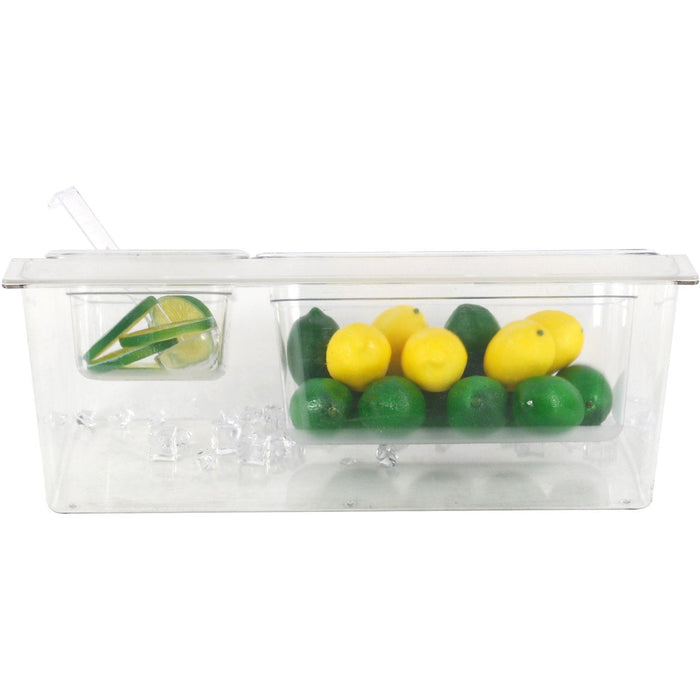 Chilled Condiment Holder including 1xGN1/3+1xGN1/6-150mm containers with lid Plastic |  CHP06BD3 Makfry