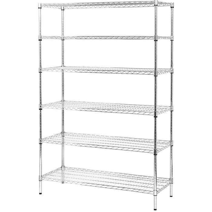 Commercial Shelving Unit 6 Tier 1500kg Width 1500mm Depth 450mm Chrome Wire | Amj456 Makfry