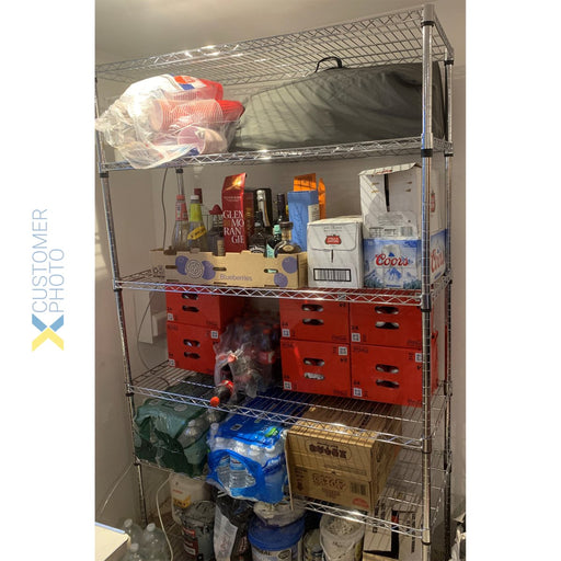 Commercial Wire Shelving Unit 6 Tier 1200kg 1200x450x2000mm Chrome |  CJ12045200A6CR Makfry