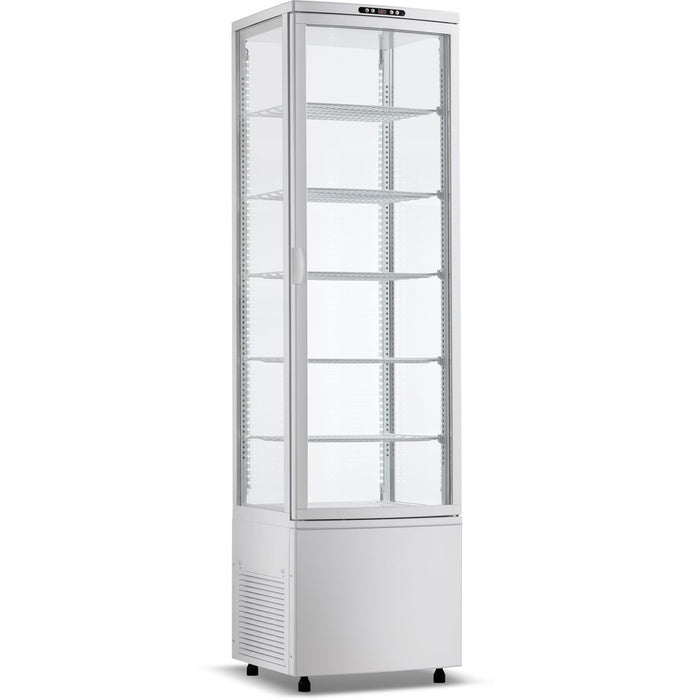 B GRADE Upright Display Fridge 288 litres 5 shelves White 1 flat door |  CL288W B GRADE