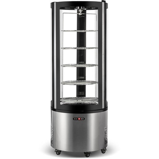 Refrigerated Rotating Round Display Case 360L Stainless Steel & Black |  CL400R1 Makfry