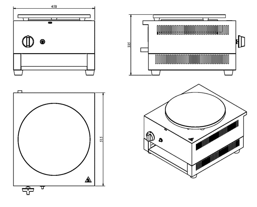 Infernus Single Gas Crepe Maker