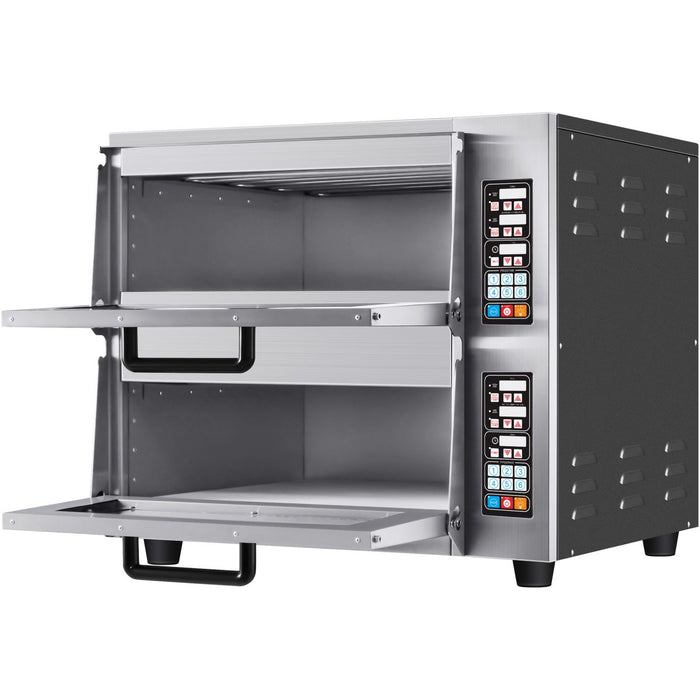 Commercial Double Pizza oven Electric 2 chamber 520x500mm Digital controls 5kW |  KNGCP04
